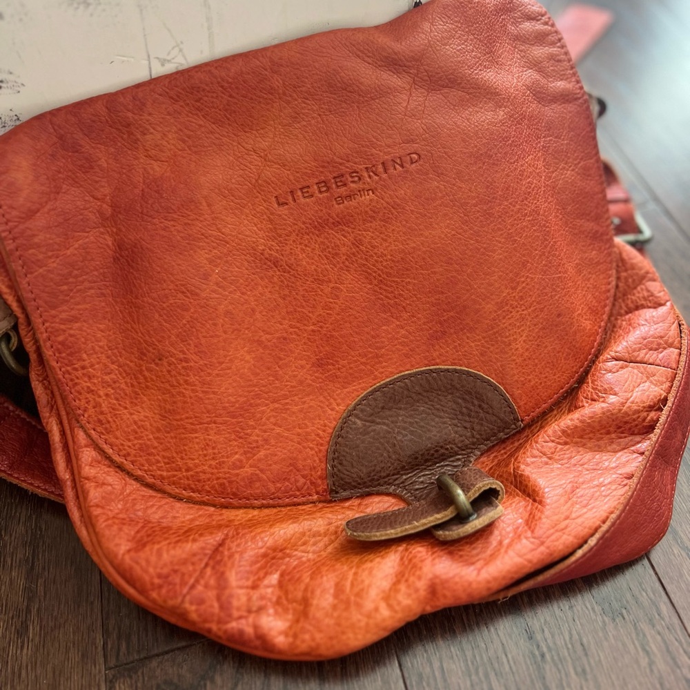 Liebeskind Leather Crossbody Bag in Burnt Orange